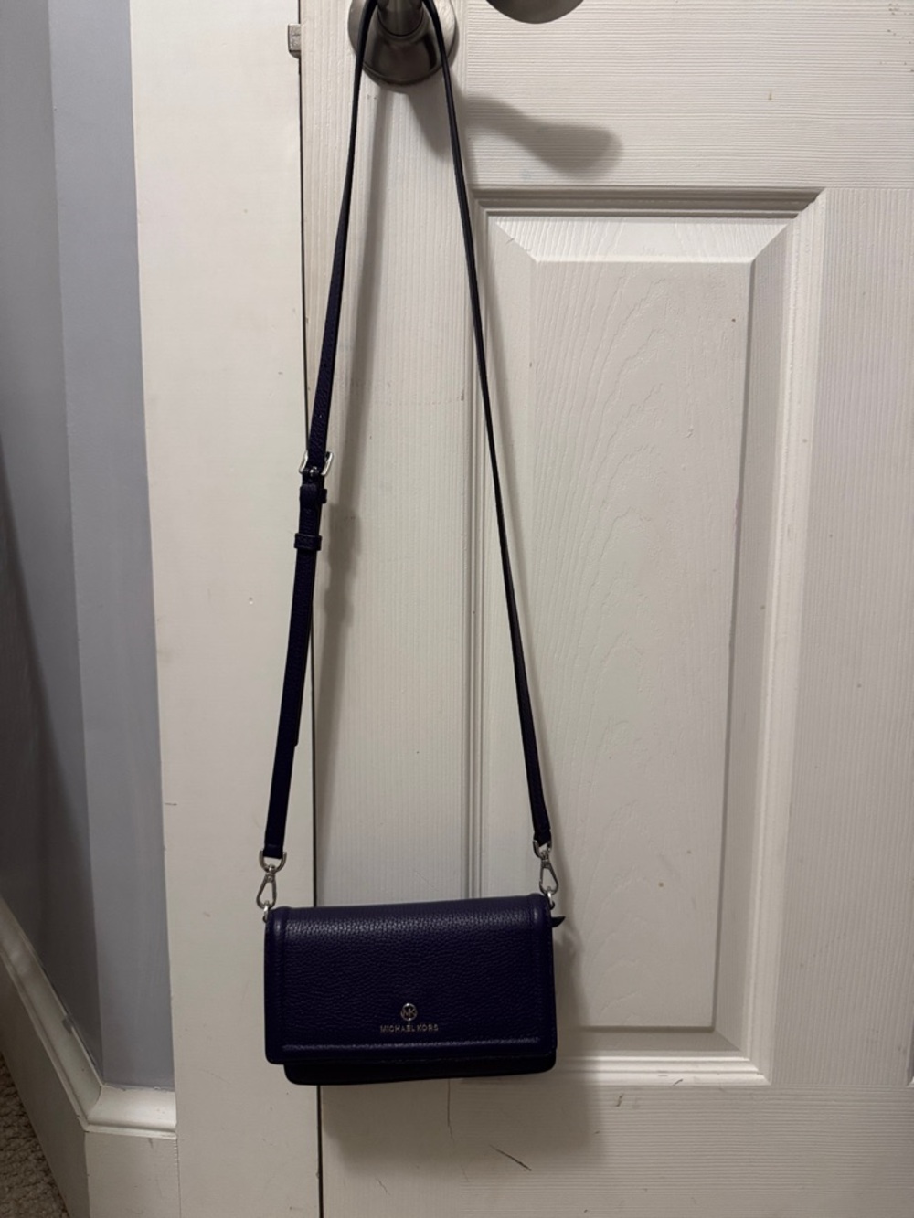 Michael Kors Deep Purple Pebbled Leather Crossbody